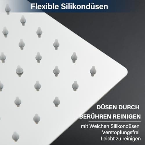 LED Regendusche Edelstahl Selbstreinigende Düsen Brausekopf Brauerährunguell Regendusche Quadratisch Chrom 40CM
LED Rege