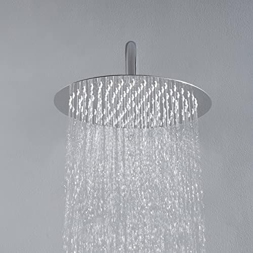 JOHO Edelstahl Regendusche Duschkopf, Quadratisch 12 Zoll Anti-Kalk-Düsen, für Badezimmer und Wellnesszimmer mit Chromtö