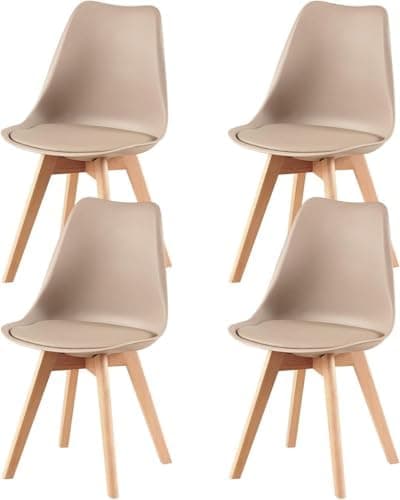 H.J WeDoo Skandinavisches Esszimmer Esstisch Set mit 4 Stühlen Eiscreme-Grün 100cm