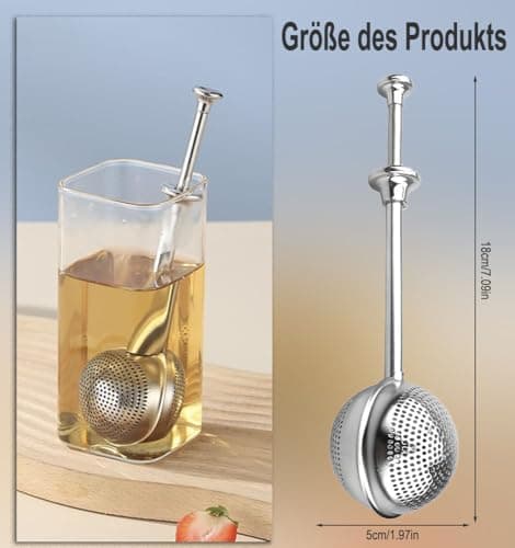 Teesieb Teezange 2 Stück Edelstahl Teleskopgriff - Ideal für Teeie & Kakaopulver, Edelstahl-Mehlsieb, Staubwedel, Multi-