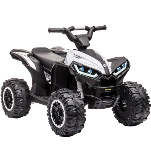 12V Kinderquad Elektroauto für 3+ Jahrealte Kinder mit LED und Musik, 2 Geschwindigkeiten und Hupe, Fernbedienung inklus