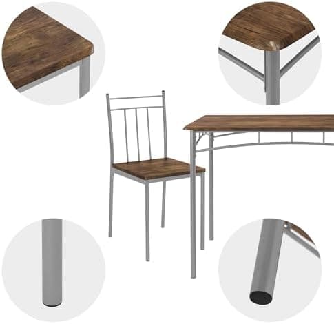 ML-Design Essstuhlset Eiche Hell für 4 Personen: Holz & Metallbeine, ideal für Esszimmer & Küche