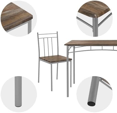 ML-Design Essstuhlset Eiche Hell für 4 Personen: Holz & Metallbeine, ideal für Esszimmer & Küche