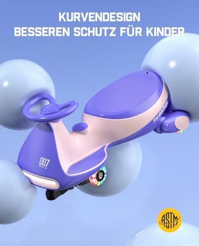 FanttikRide N7 Pro Kinder Elektroauto - Elektrisches Rutschauto für 3-7Jährige - Bluetooth, Pedal, Typ-C Aufladung, Leuc