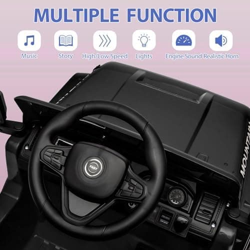 Hausprofi Kinder Elektroauto 12V - Elektroauto für Kinder mit 2,4G Fernbedienung, LED, Bluetooth, Musik - Rot  
Hausprof