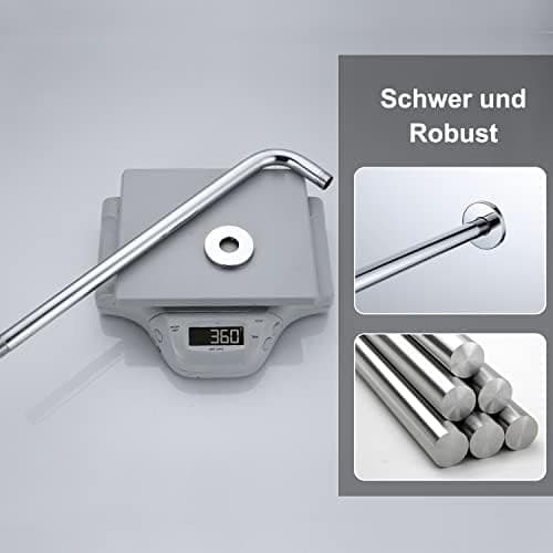 JOHO Edelstahl Regendusche Duschkopf, Quadratisch 12 Zoll Anti-Kalk-Düsen, für Badezimmer und Wellnesszimmer mit Chromtö