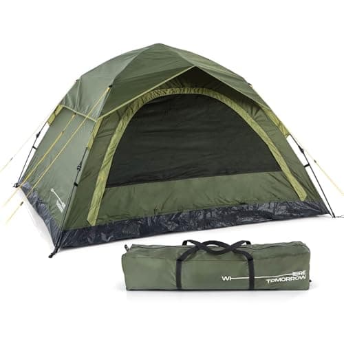 Lumaland Camping Zelt - Leichtes Pop Up Wurfzelt 210x190x110cm | Trekking & Festival Igluzelt | 2-4 Personen Wasserdicht