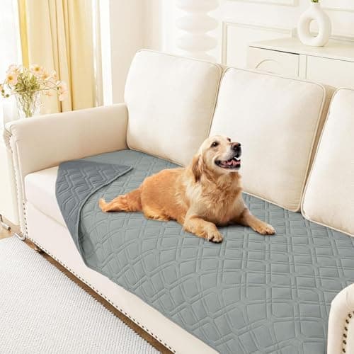 Homaxy Hundedecke Wasserdicht für Outdoor-Use, Weich und Wendig, ideal für Sofa, Couch und Bett (130x100cm, Grau+Dunkelg