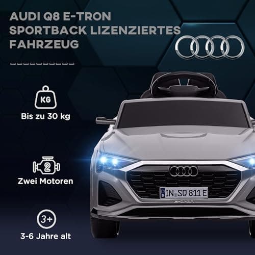 AIYAPLAY Kinder Elektroauto für 3-4 Jahrealte Kinder mit Fernbedienung & MP3 Musik, Weiß