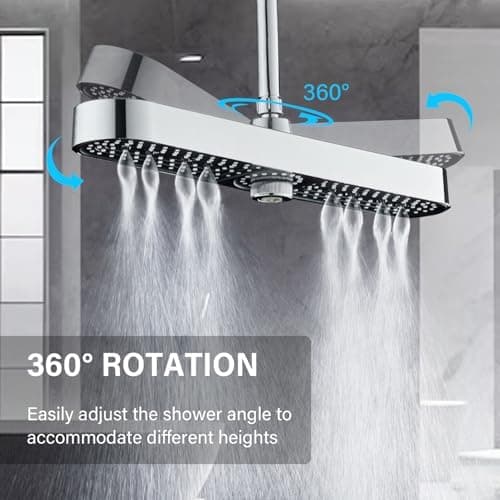 Runder Kopfbrause Regendusche 25CM, Hochdruck Wassersparend, Selbstreinigend (Silber)  
Fester Duschkopf Regendusche Gro