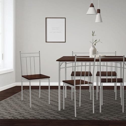 ML-Design Essstuhlset Eiche Hell für 4 Personen: Holz & Metallbeine, ideal für Esszimmer & Küche
