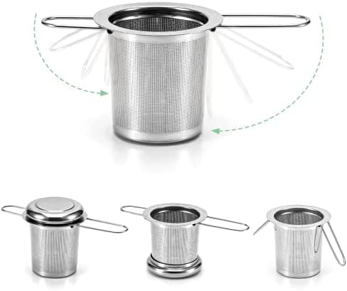 Teesieb 304 Rostfreies Edelstahl-Teefilter mit Faltbaren Grifffor Losen Tee UserID A-2PCS
