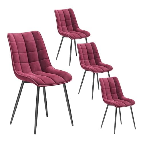 WOLTU Esszimmerstühle 2er Set, gepolstert mit Samt, für Wohn- und Esszimmer, Hochlastige Küchenstühle, Dunkelgrau