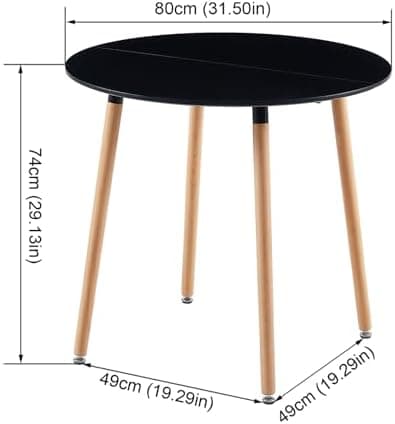 **White Round Dining Table with 4 White Dining Chairs 4 Piece Set for Dining Room, Kitchen, Living Room**
| **White Din