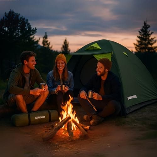 EXPLORER Winterschutz Zelt Iglu 2 & 3 Doppeldach Kuppelzelt mit Vordach für Familie und Outdoor-Belieber 2-4 Personen 20