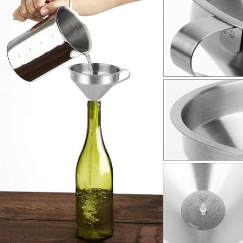 Edelstahl Trichter Set 4 Stück Für Küchenmänner Mit 13 Cm Trichter Abnehmbarer 200 Mesh Filter Edelstahlfilterelement Zu