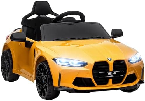 AIYAPLAY Kinder Elektroauto für 3-5 Jahre Kinder - 12V 2,4 GHz Fernbedienung mit Hupe, LED, Musik & Sanftstart - Rot