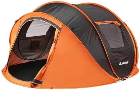 EchoSmile Pop-up-Zelt 4-8 Personen, wasserdicht mit 2 Belüftungsfenstern &.Fail-Safe-Unterstützung, Familienzelt & Outdo