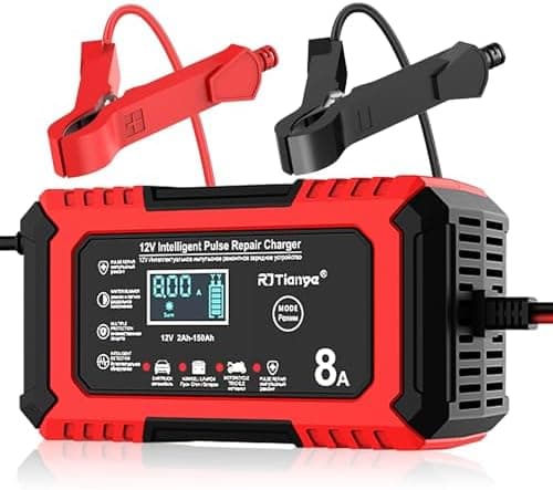 24V 8A/12V 15A Autobatterieladegerät für Auto und LKW, erhaltet und lade automatisch mit 4 Lademodi und 4 In 1 LiFePO4 S