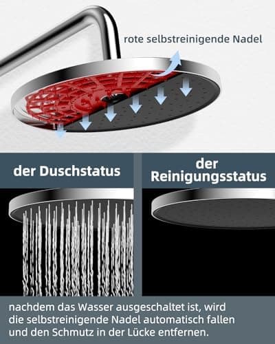 Hibbent Selbstreinigende Regendusche Duschkopf für Fitnessbegeisterte beim Training, Hinterhöfen und im Wellnessbereich,