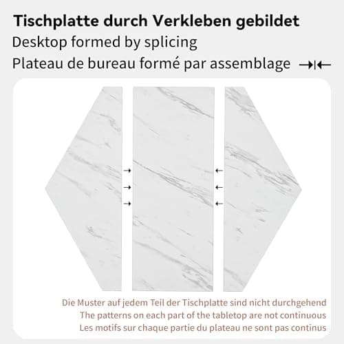HAUSPROFI Küchen Esstisch Set für Küche Esszimmer Wohnzimmer - 5-teiliges Sechseckiges Esstisch Set mit 4 Stühlen (Grau