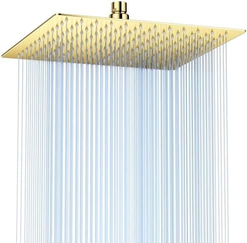 Regendusche Duschkopf Edelstahl Hochdruck 360° Schwenkbar Spa-Duscherlebnis Einfache Montage (Silber, 12 Zoll)