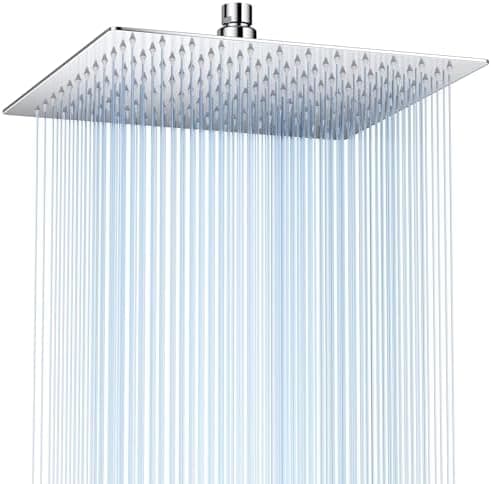 Regendusche Duschkopf Edelstahl Hochdruck 360° Schwenkbar Spa-Duscherlebnis Einfache Montage (Silber, 12 Zoll)