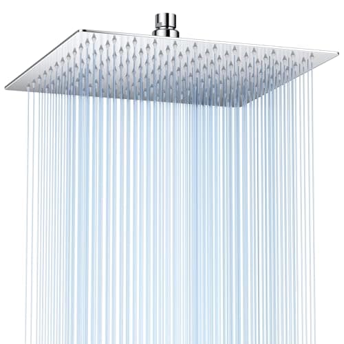 Regendusche Duschkopf Edelstahl Hochdruck 360° Schwenkbar Spa-Duscherlebnis Einfache Montage (Silber, 12 Zoll)