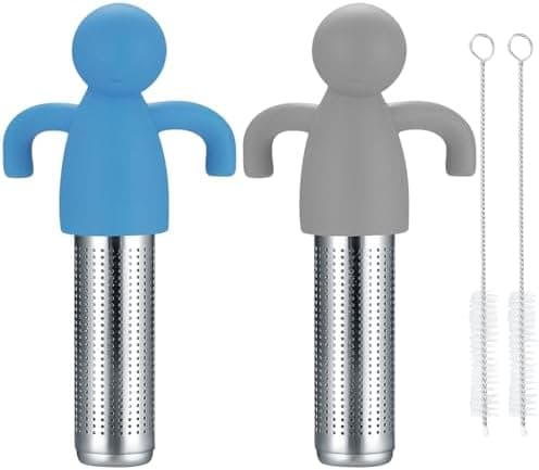 2 Stück Teesieb Teefilter, edelstahlverstärkt für Tassen und Teekannen, mit Reinigungsbürsten,современный фильтр для чая