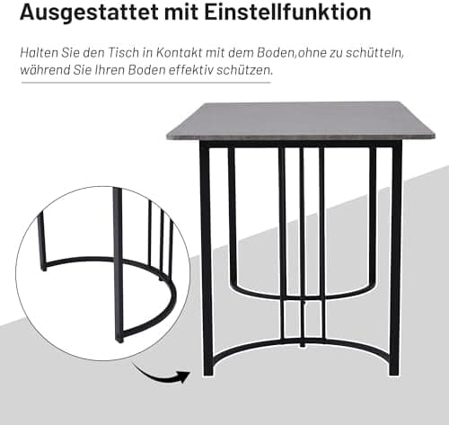 Essstisch Set 4 Stühle + Moderne Küche + Esszimmergruppe (Grau)  
Rechteckiger Esstisch Set 140x80x75 cm + Esszimmerstuh