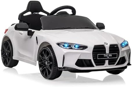 Lizenziert BMW M4 Kinder Elektroauto 12V 2,4G-Fernbedienung USB LED Musik