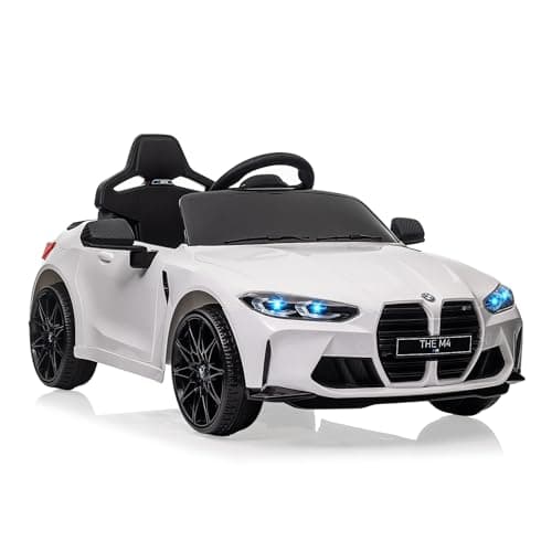 Lizenziert BMW M4 Kinder Elektroauto 12V 2,4G-Fernbedienung USB LED Musik