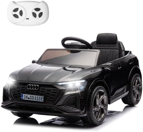HAUSPROFI Elektro Kinderauto mit Bluetooth für Kinder 3-6 Jahre - Weiß | Sicherheitsgurt, Musik, Fernbedienung