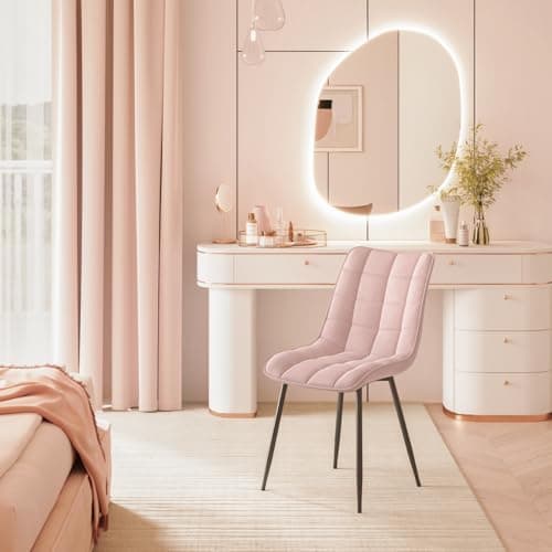 WOLTU Esszimmerstühle 2er Set, gepolstert mit Samt, für Wohn- und Esszimmer, Hochlastige Küchenstühle, Dunkelgrau