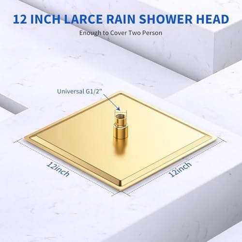 Regendusche Duschkopf Edelstahl Hochdruck 360° Schwenkbar Spa-Duscherlebnis Einfache Montage (Silber, 12 Zoll)