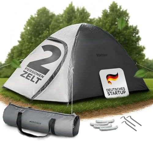 Zelt 2 oder 4 Personen Doppelwandiges Campingzelt mit Mückenschutz ideal für Camping & Festival leicht, faltbar inkl. Tr