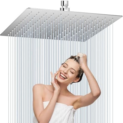 Regenduschkopf Duschkopf Edelstahl 304 360° Verstellbar 30x30cm Rain Shower Head Rainwalddusche