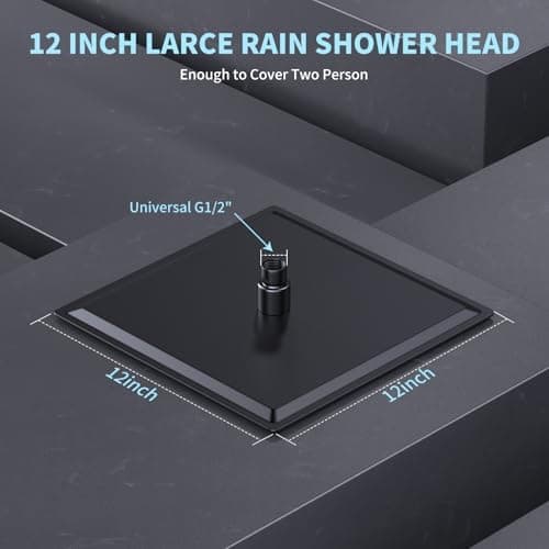 Regendusche Duschkopf Edelstahl Hochdruck 360° Schwenkbar Spa-Duscherlebnis Einfache Montage (Silber, 12 Zoll)