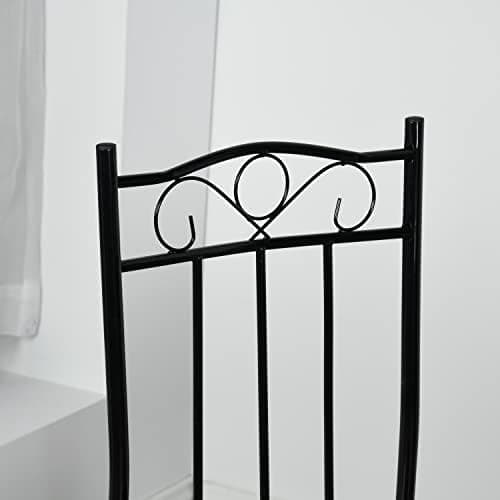 Esszimmer-Set mit Esstisch und 4 Stühlen, Buchenholzmaserung, weiße Metallbeine, perfekt für Esszimmer und Küche, präch