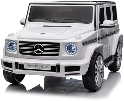 COSTWAY Mercedes Benz G500 Elektroauto für Kinder - Elektrofahrzeug mit Fernsteuerung und LED-Lichtern (Weiß)  
COSTWAY