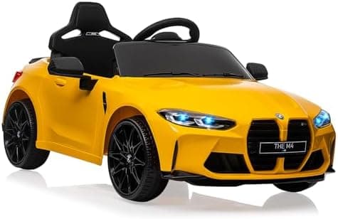 Lizenziert BMW M4 Kinder Elektroauto 12V 2,4G-Fernbedienung USB LED Musik