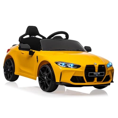 Lizenziert BMW M4 Kinder Elektroauto 12V 2,4G-Fernbedienung USB LED Musik