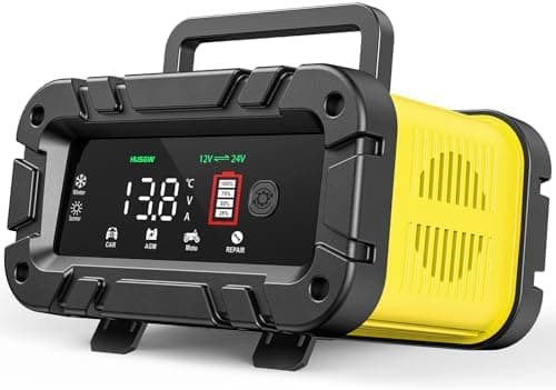 K FZ Batterieladegerät 12V/24V 20A, Vollautomatisches Intelligentes Ladegerät, LCD-Bildschirm für Auto, Motorrad, LKW, R