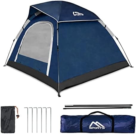 MSPORTS Campingzelt Premium Pop Up Zelt 2-3 Personen für Familien im Freien wasserdicht und winddicht mit Kuppelformspez