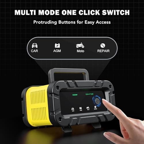 K FZ Batterieladegerät 12V/24V 20A, Vollautomatisches Intelligentes Ladegerät, LCD-Bildschirm für Auto, Motorrad, LKW, R