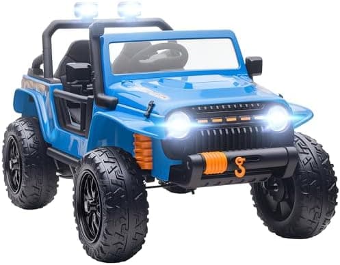 AIYAPLAY Kinder Elektroauto Blau - Elektrisch mit Fernbedienung, LED, Musik, für 3-8 Jahre