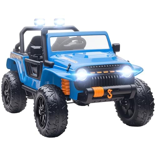 AIYAPLAY Kinder Elektroauto Blau - Elektrisch mit Fernbedienung, LED, Musik, für 3-8 Jahre