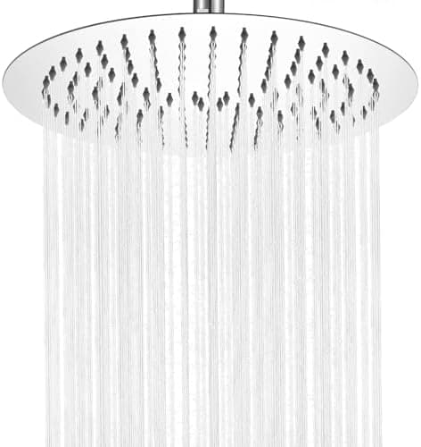 Auralum Regendusche Duschkopf 12 Zoll, edelstahlige Selbstreinigende Düsen, 360° Verstellbar, Chrom Recycled Claim Stand