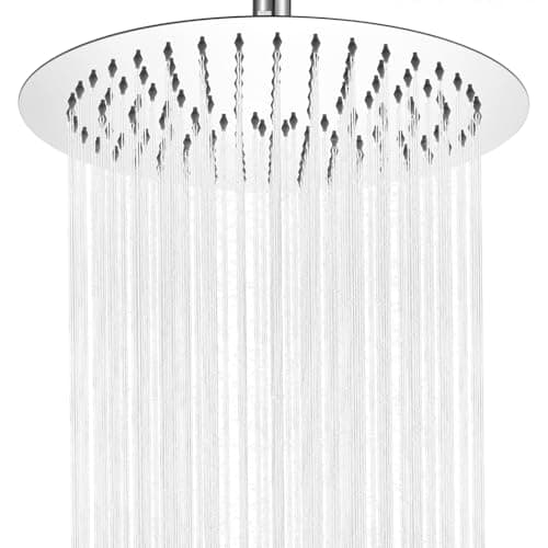 Auralum Regendusche Duschkopf 12 Zoll, edelstahlige Selbstreinigende Düsen, 360° Verstellbar, Chrom Recycled Claim Stand