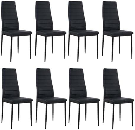 Esszimmergruppe mit 4 Stühlen Esstisch Hochlehner Kunstleder Sitzgruppe für Familie
| 110cm Eiche-Schwarz Tisch + 4 Sch